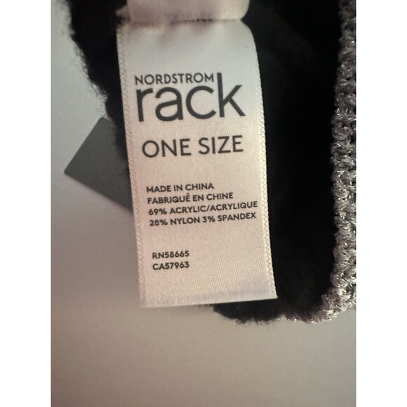 Nordstrom Rack Black Beanie Silver Detailing Women's One Size NWT - Picture 4 of 4